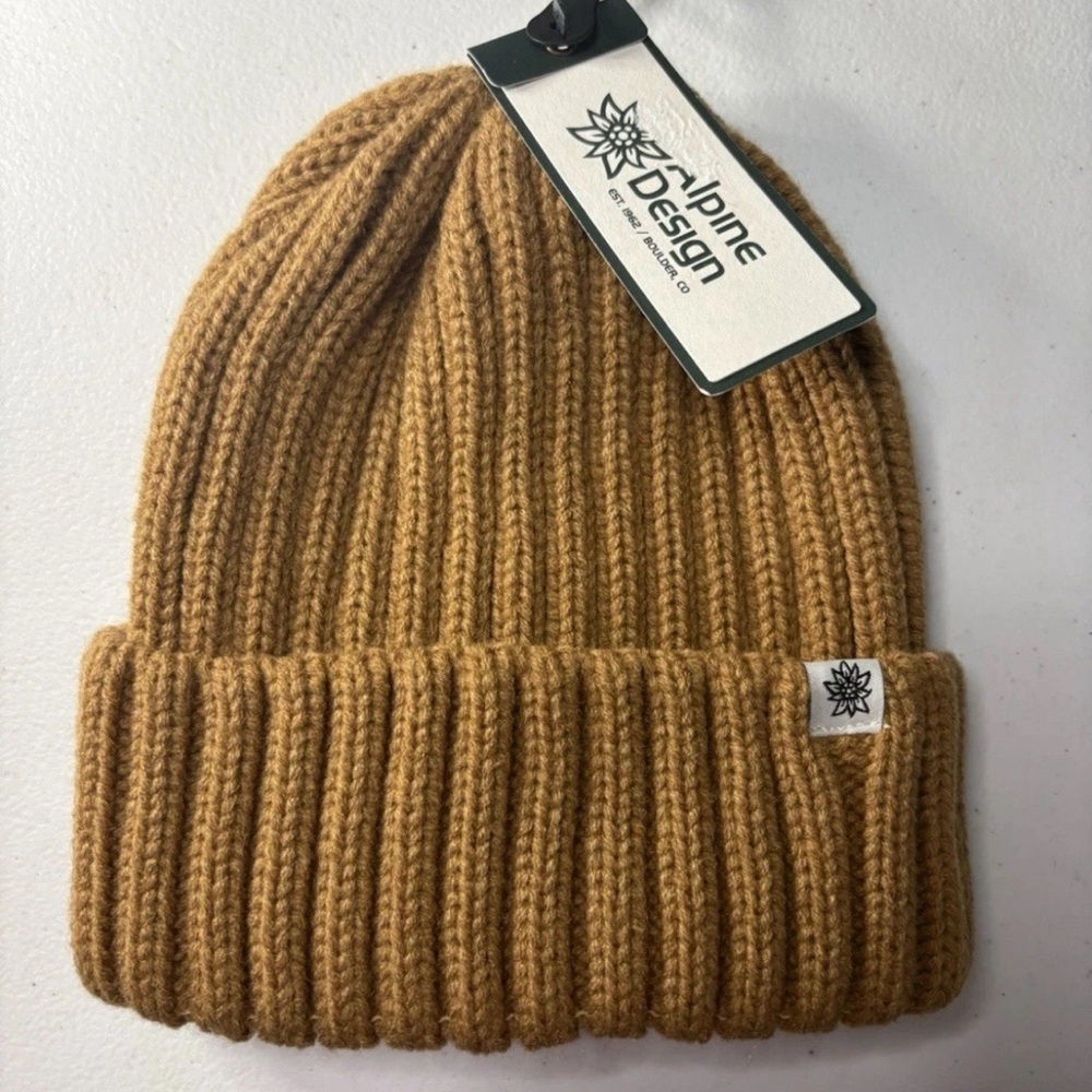Alpine Design caramel latte Ribbed Beanie